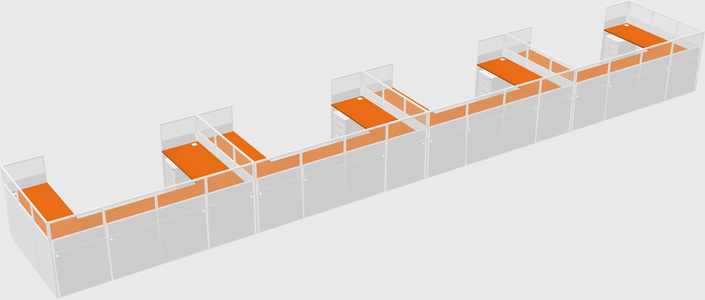 U-shaped cubicle
