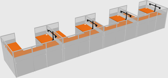 U-shaped cubicle