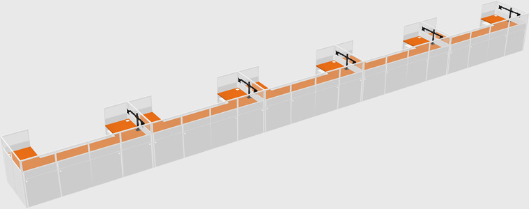 U-shaped cubicle