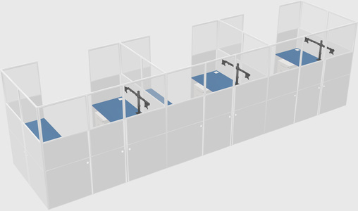 U-shaped cubicle