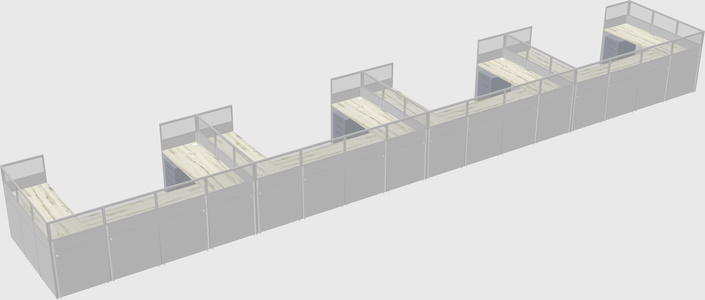 U-shaped cubicle
