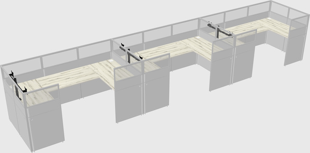 U-shaped cubicle