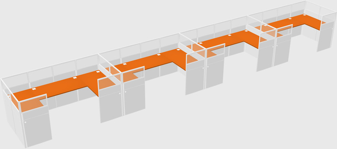 U-shaped cubicle