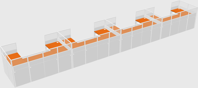 U-shaped cubicle