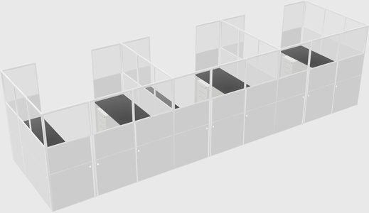 U-shaped cubicle