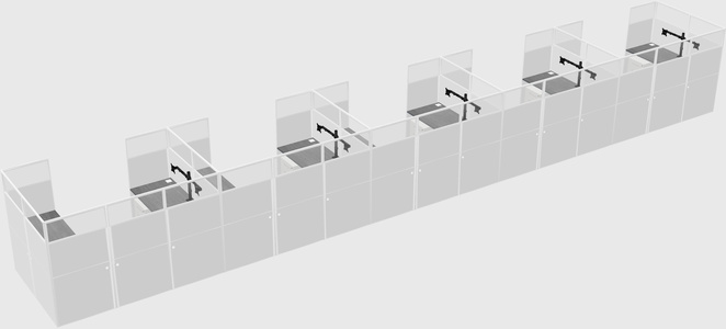 U-shaped cubicle