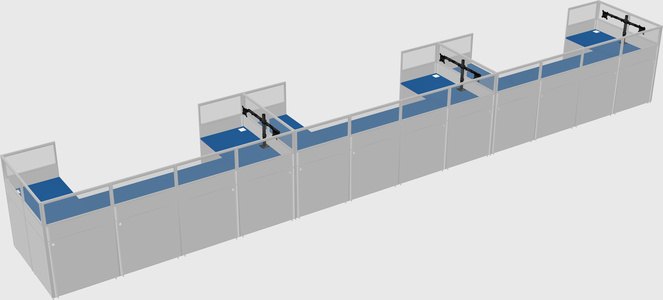 U-shaped cubicle