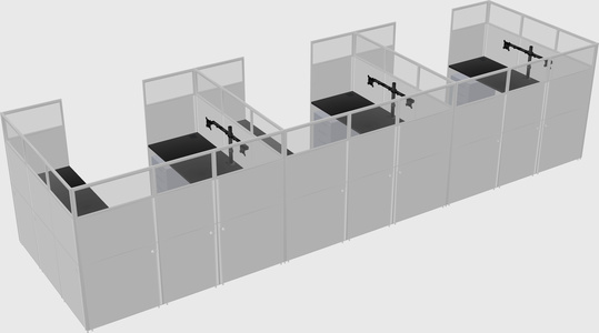 U-shaped cubicle