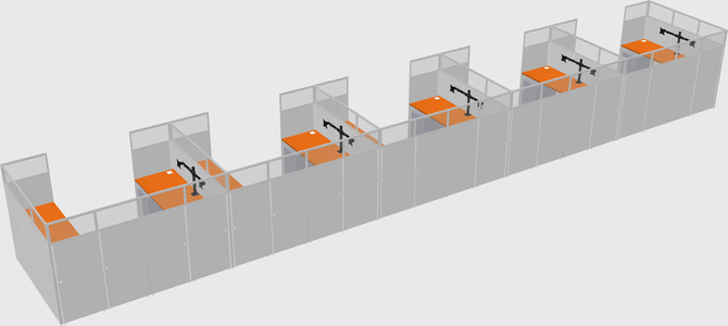 U-shaped cubicle