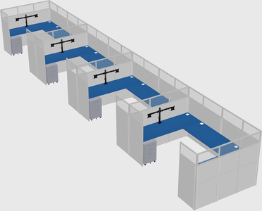 U-shaped cubicle