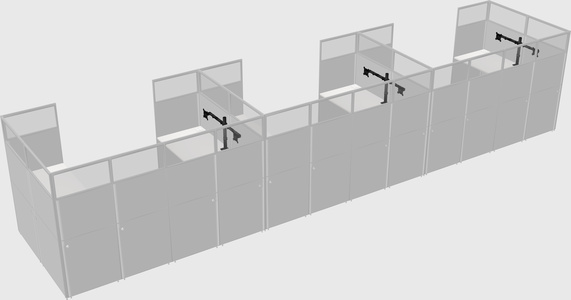 U-shaped cubicle
