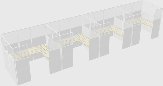 U-shaped cubicle