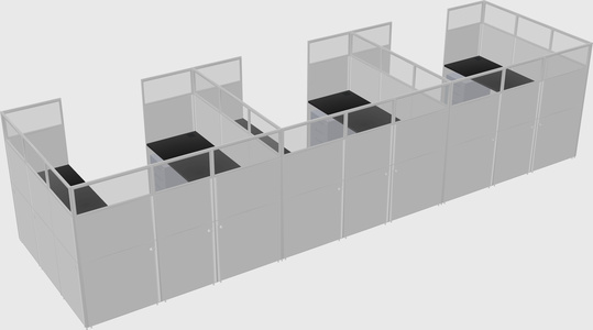 U-shaped cubicle