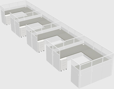 U-shaped cubicle