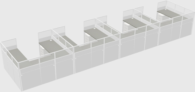 U-shaped cubicle