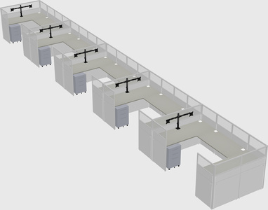 U-shaped cubicle