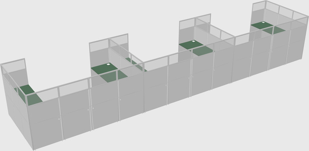U-shaped cubicle