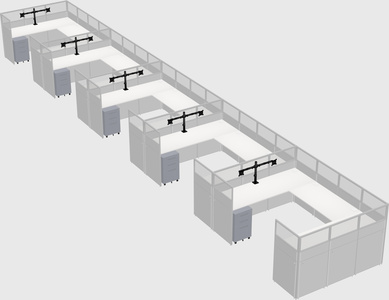 U-shaped cubicle