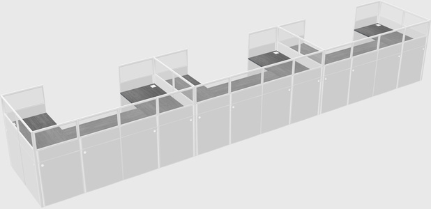 U-shaped cubicle