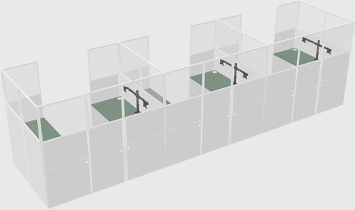 U-shaped cubicle