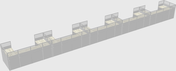 U-shaped cubicle