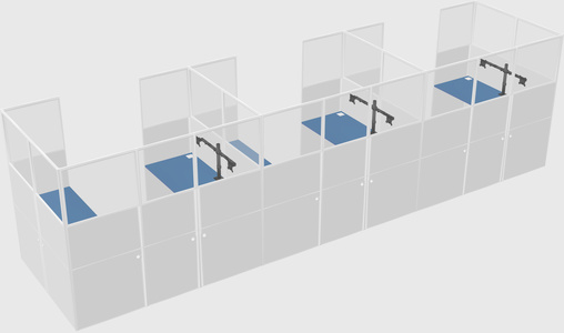 U-shaped cubicle