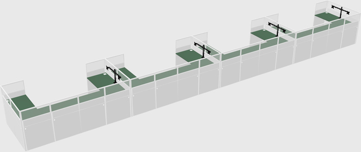 U-shaped cubicle