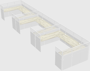 U-shaped cubicle