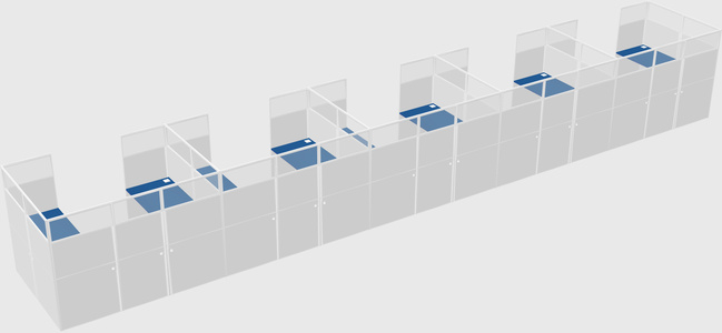 U-shaped cubicle