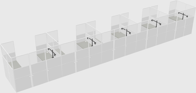 U-shaped cubicle