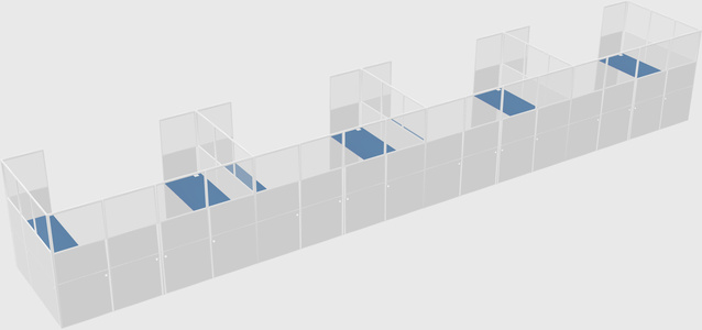 U-shaped cubicle