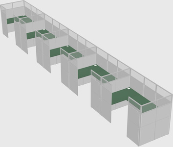U-shaped cubicle