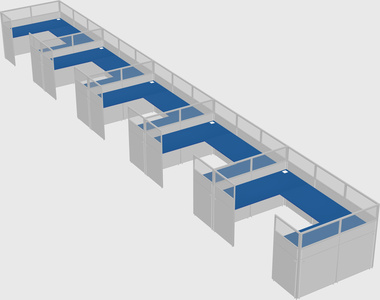 U-shaped cubicle