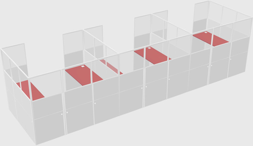 U-shaped cubicle