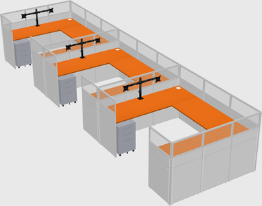 U-shaped cubicle