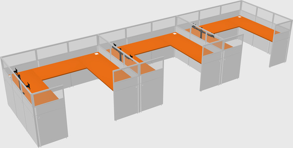 U-shaped cubicle