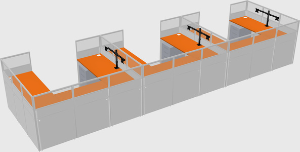 U-shaped cubicle