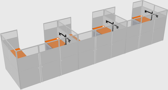 U-shaped cubicle