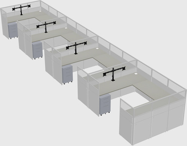 U-shaped cubicle