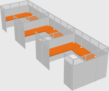 U-shaped cubicle