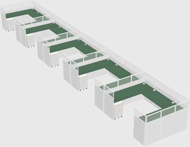U-shaped cubicle