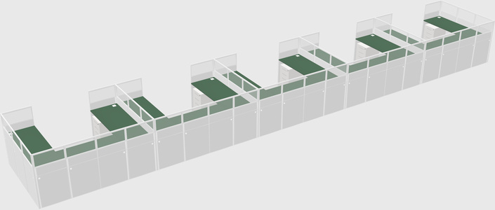 U-shaped cubicle