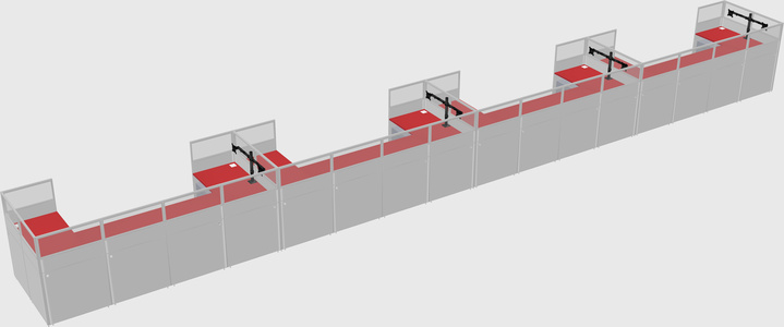 U-shaped cubicle