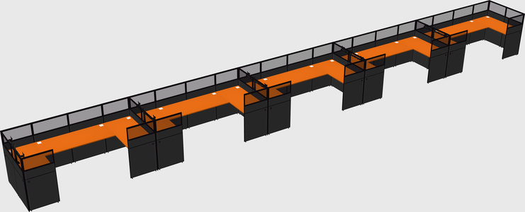 U-shaped cubicle