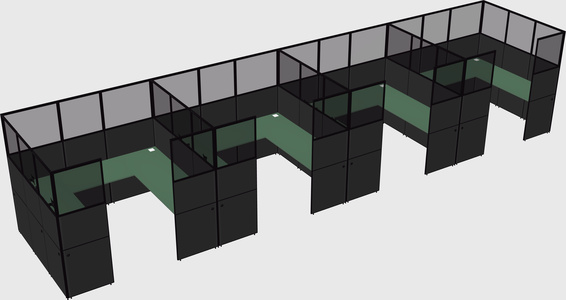U-shaped cubicle
