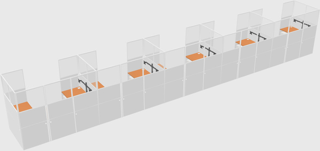 U-shaped cubicle