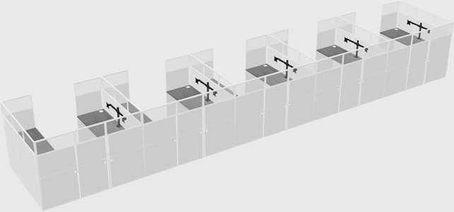 U-shaped cubicle