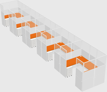 U-shaped cubicle
