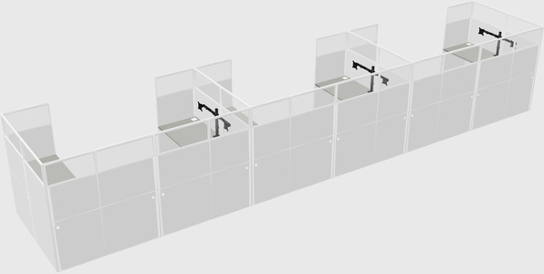 U-shaped cubicle