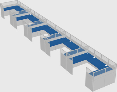 U-shaped cubicle